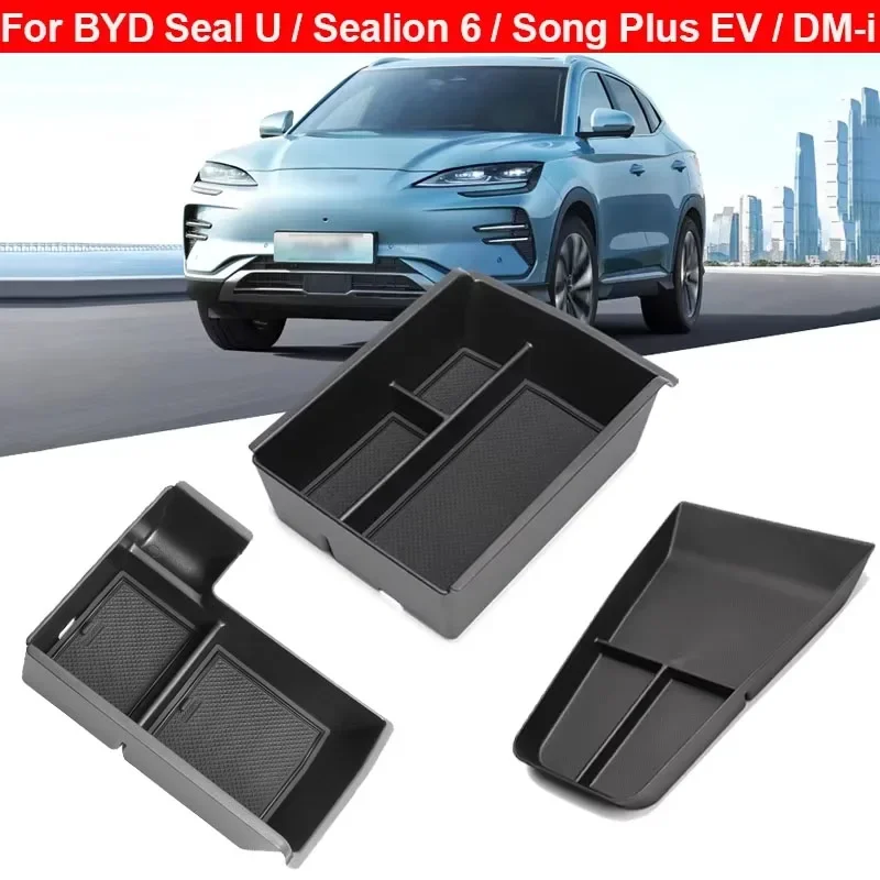 

CAR Armrest Storage Box Cup Holder for BYD Seal U Sealion 6 Song Plus Champion Edition 2023 2024 2025 Car Interior Accessories