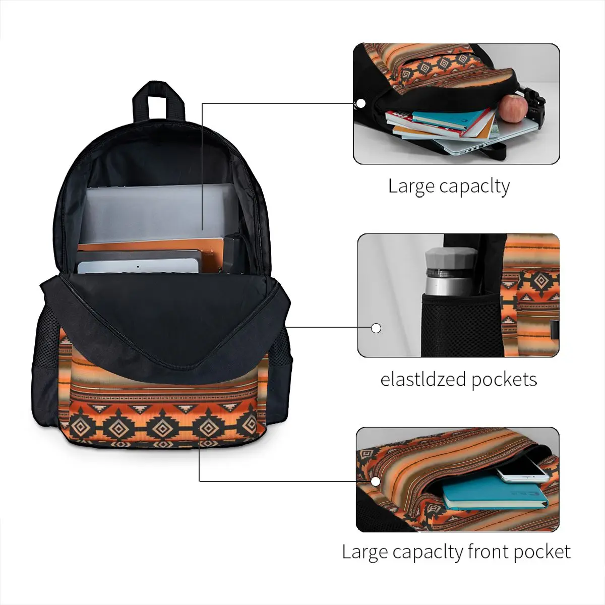 Mochilas Canyon-Navajo Rust para meninos e meninas, mochilas escolares infantis, mochila infantil para desenhos animados, bolsa de ombro para laptop