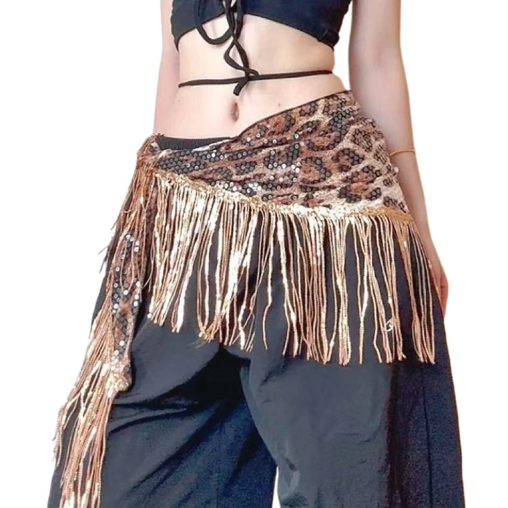 

Women Belly Dancing Leopard Print Hip Scarf Outfit Jazz Dance Hip Hop Belt Costume Accessory Dance Clothes Oriental Dance Wear