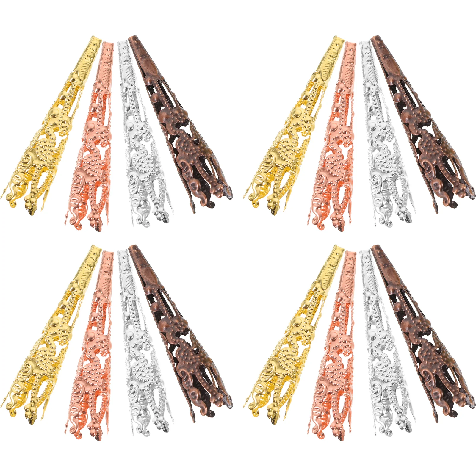 

120 Pcs Trumpet Flower Holder Bead Caps for Jewelry Making Beads Metal Accessories DIY Bracelets Materials Crafts End