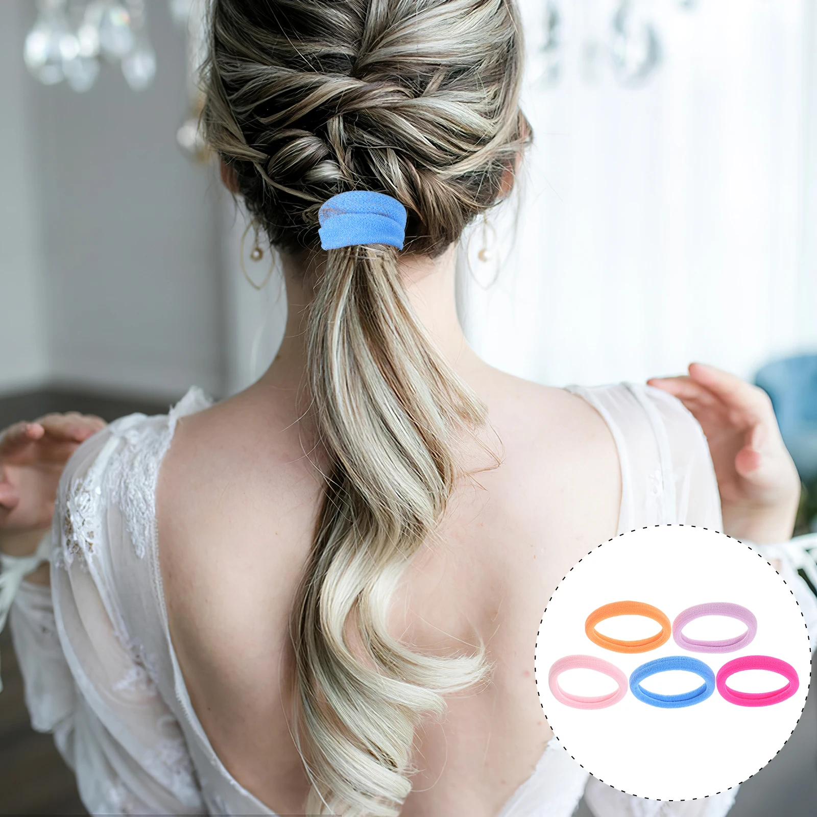 

20pcs High Elastic Colorful Hair Ties Wool Fabric Stretchy Ribbon Ponytail Holders For Girls Fine Thick Hair Accessories