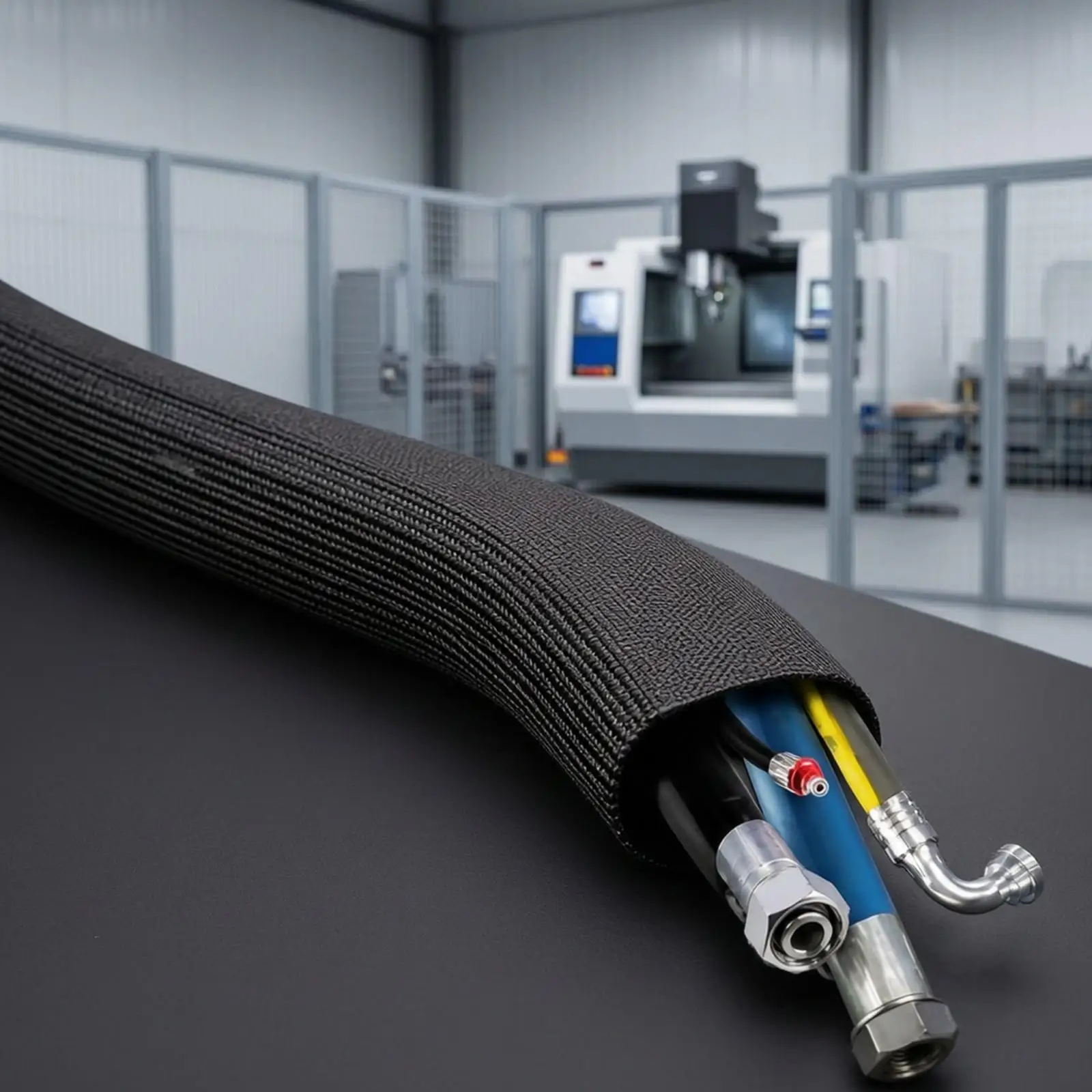 Heat Resistant Polyester Cable Sleeve Tubular Wire Cover for Hydraulic Lines and Electrical Cables