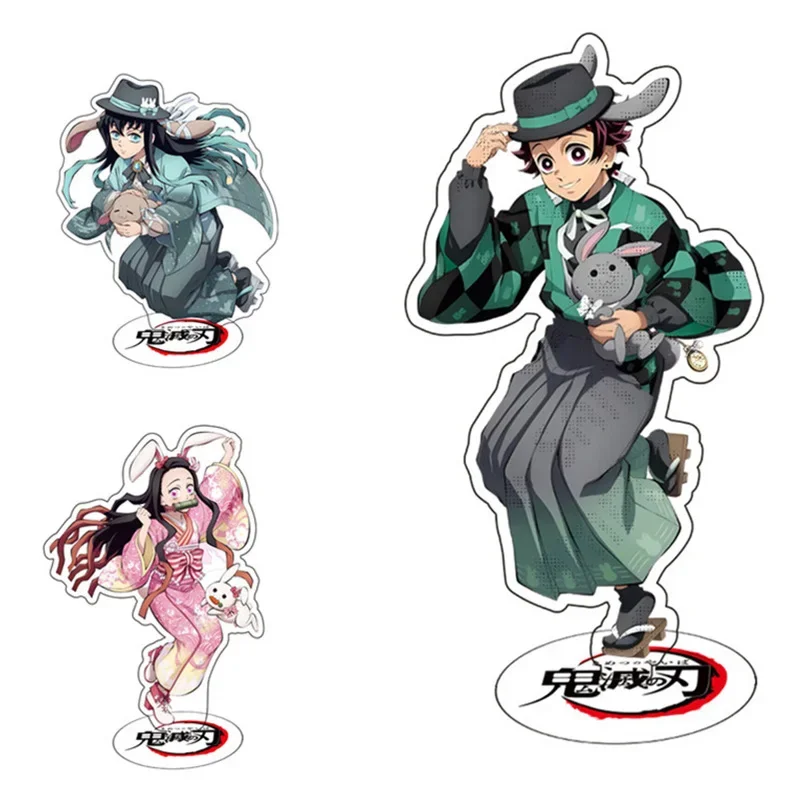 Anime Kimetsu No Yaiba Acrylic Stand Demon Slayer Figures Miniatures Manga Figurines Garage Kits Model Toys GK Ornaments Decor