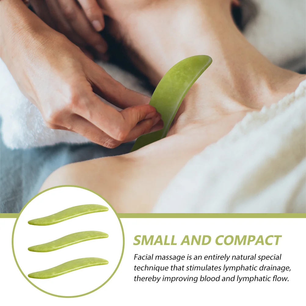 

3Pcs Guasha Board Smooth Care Scraping Plate for Facial Massage and Full Body Scraping Tool Portable Jade Gua Sha