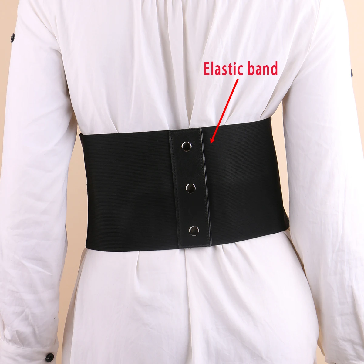 Women\'s Fashion Elastic patchwork Girdle waistband For ladies on shirt Coat Retro Minimalist cummerbund Skinny waist Decorated