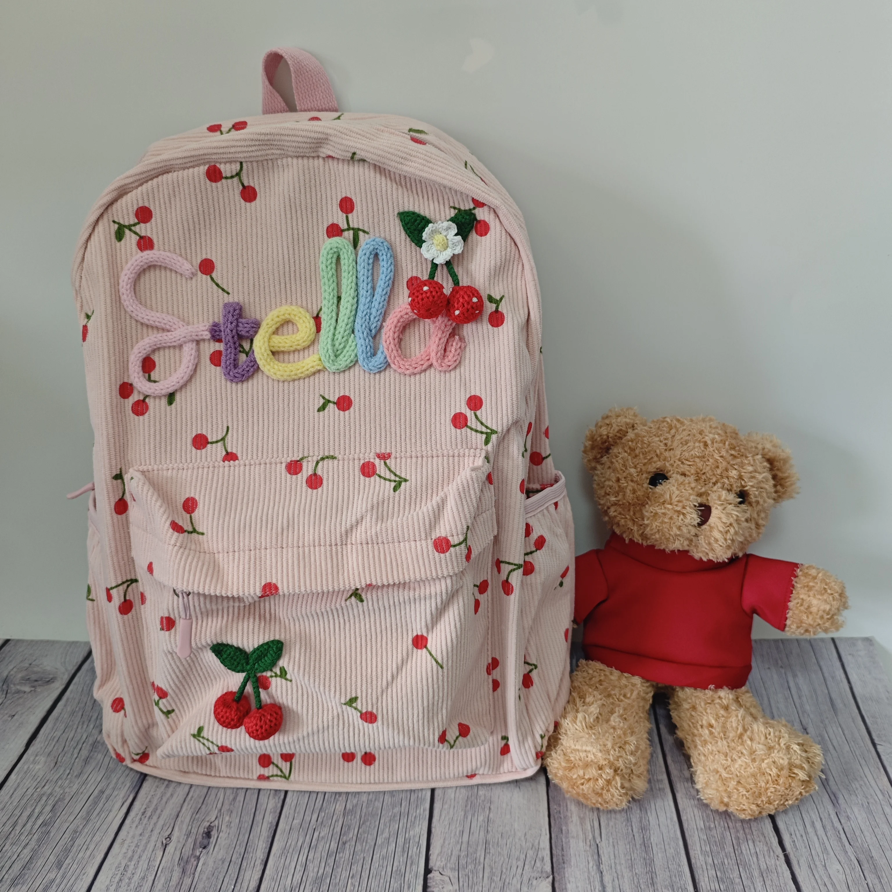 

Personalized Cute Backpacks For Kids Unique Design Multicolorful Decorations Travel Storage Bag Pink Strawberry Bags For Girls