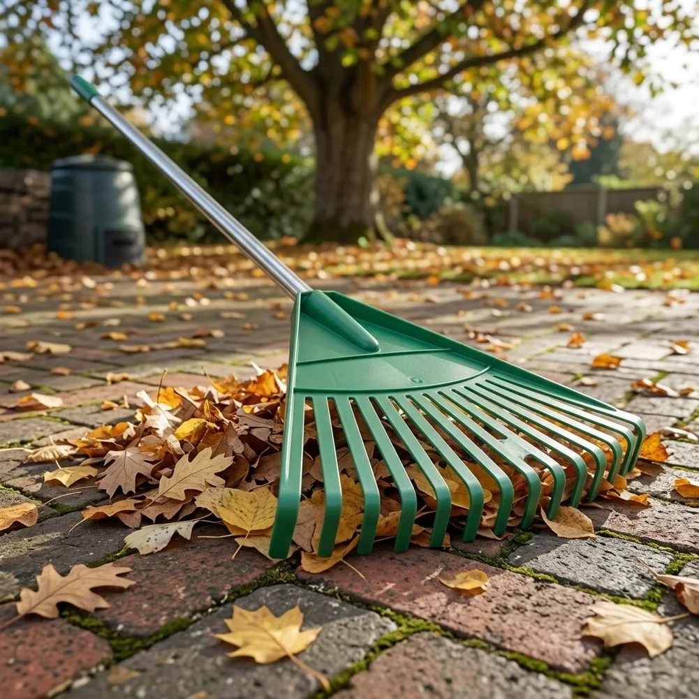 For Garden Cleanup Debris Collector Tool Garden Leaf Rake For Outdoor Cleaning Green black Ergonomic Grip Style