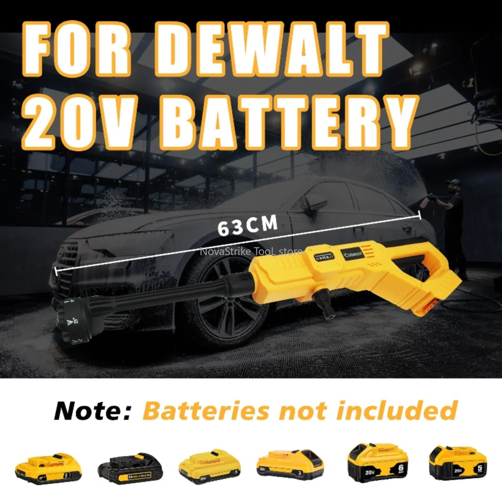 Electric High Pressure Washer Rechargeable Car Wash Gun Cordless Electric Water Gun Foam Machine For Milwaukee Dewalt Battery