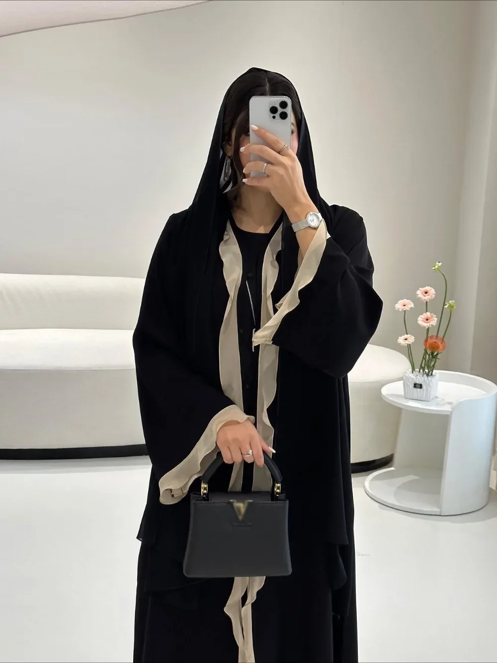 Eid Donna Abaya Abito con volant Cardigan Musulmano Ramadan Aperto Abiti lunghi da festa Caftano Robe Jalabiya Marocco Dubai Caftano 2026