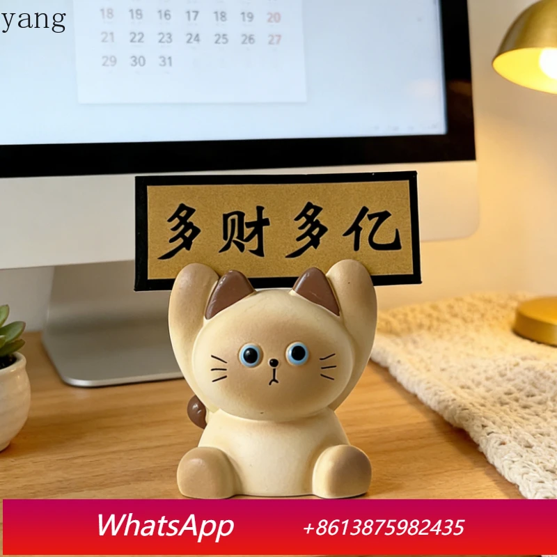 

CX cartoon cat desktop ornament cute hand-painted office decoration rich cat