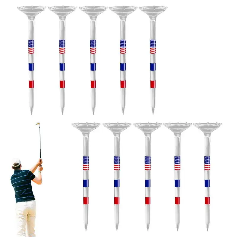 Transparent Golf Tees Stars And Stripes Golf Tees Reduces Friction & Side Spin Red White And Blue Golf Tees For Men Women Kids