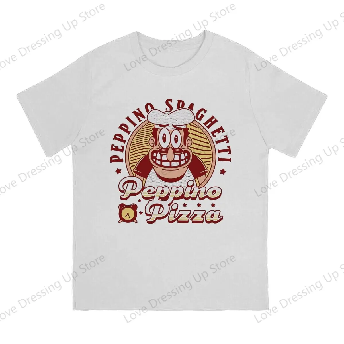 Pizza Tower Game 100%Pure Cotton Casual Men T-Shirt Peppino Pizza Emblem Short sleeve Tshirts O-Neck Tee Funny Tops
