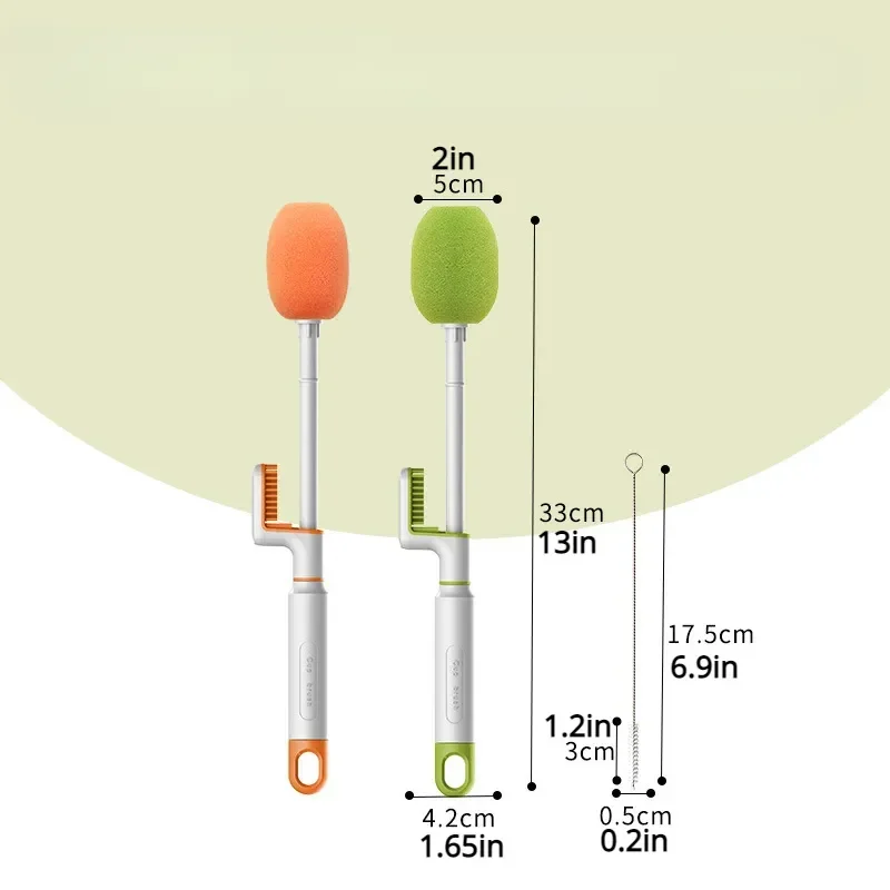 Spazzola per biberon multifunzionale 3 in 1 cannuccia per ciuccio per bambini piccola tazza rotante a 360 gradi strumento per la pulizia della