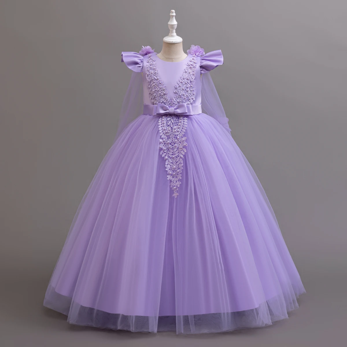 Teen Long Flower Bridesmaid Dresses For Girls Children Wedding Prom Gown Girl Party Dress Elegant Kids Communion Evening Clothes