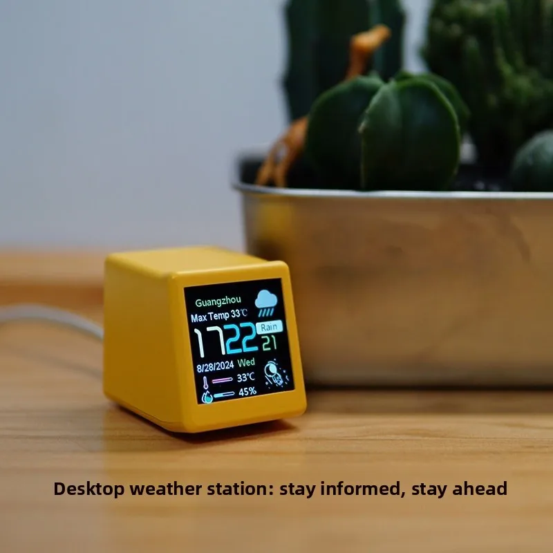 Compact Desktop Weather Forecast Device Multifunctional Screen Timer Decorative Accessory As Surprise Gift for Male Friends
