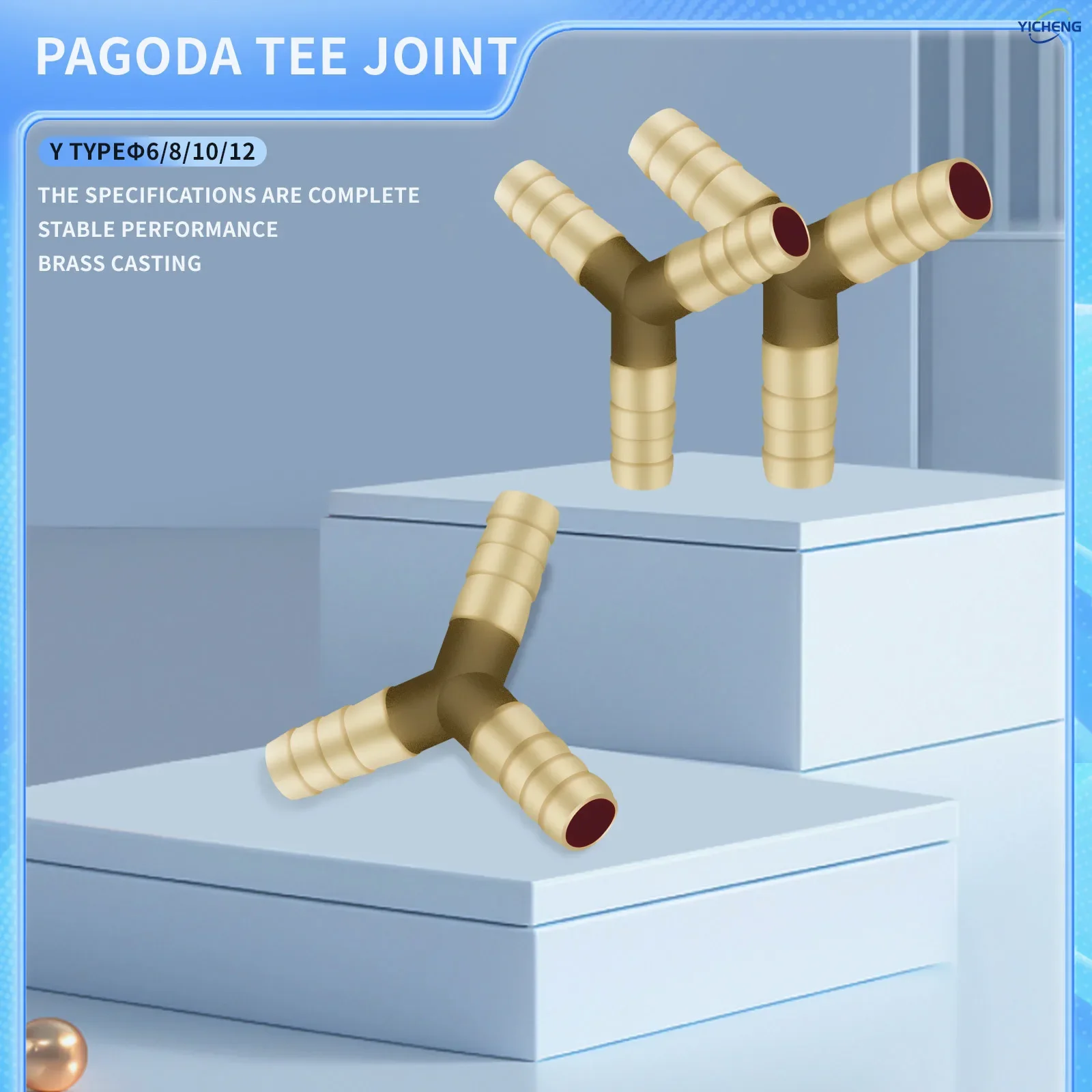 

Tee fitting Union Barbed OD 6mm-12mm Splicer Brass Hose Fitting Mender Joiner（Pack of 10）