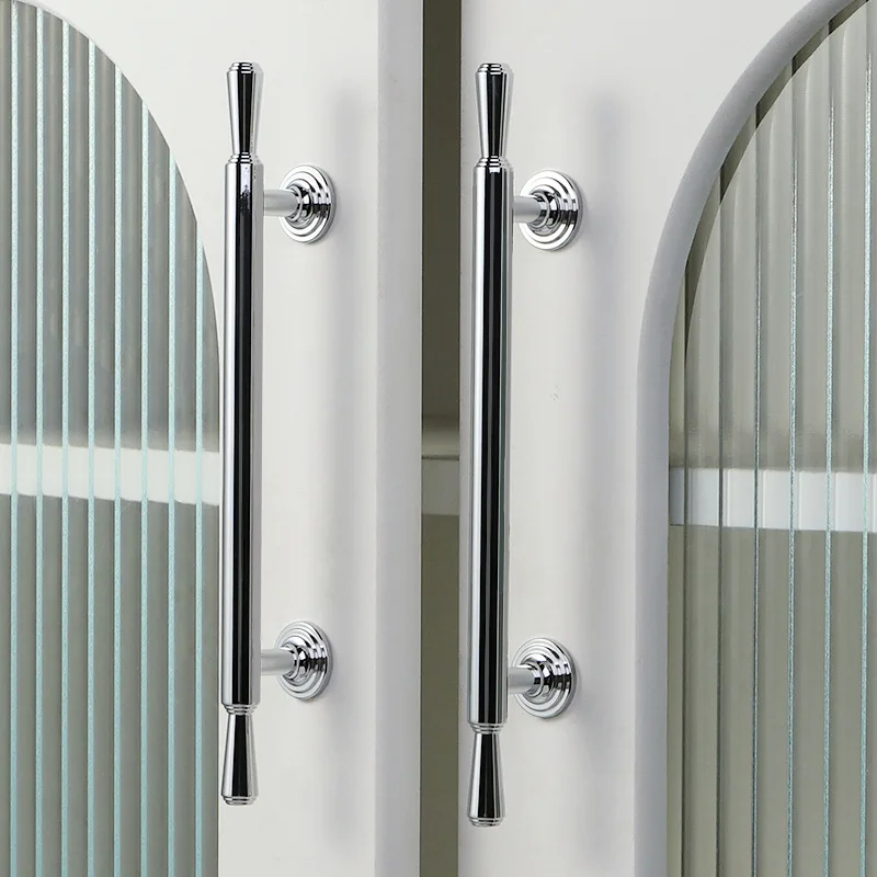 1pcs Brass Cabinet Door Handles Bright Chrome Not Easy To Rust Corrosion-resistant for Drawers Cabinets Home Decoration