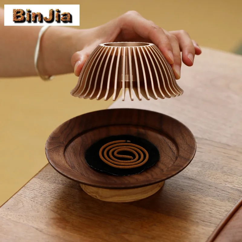 Walnut Wood Incense Holder Antique Incense Smoke Waterfall Incense Burners Consecrate Censer Cafes Accessories Ornaments Craft