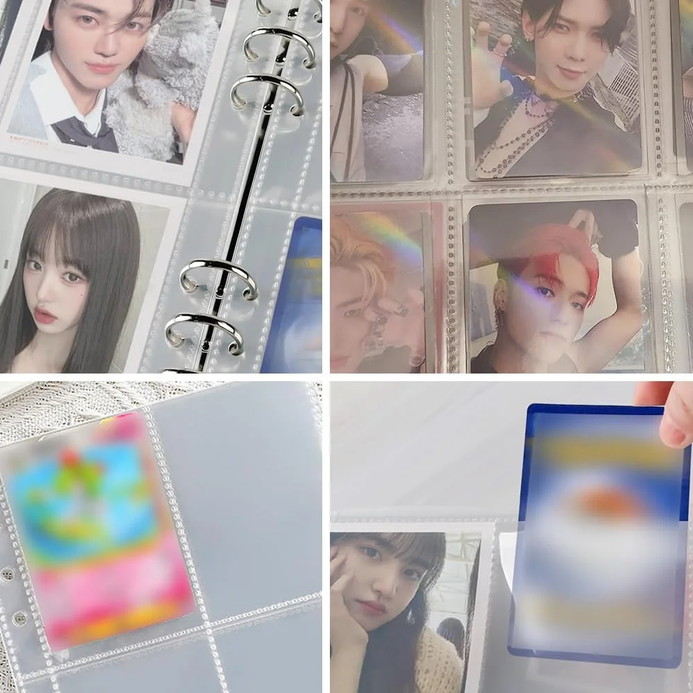 สมุดใส่การ์ดสะสม 4 ช่อง สำหรับใส่การ์ดเบสบอล ยูกิโอ โปเกมอน การ์ดกีฬา ขนาด A5 6 รู แบบเติมได้ ของเล่นเด็ก