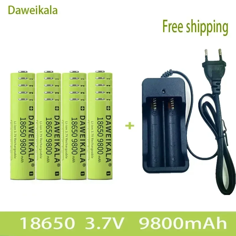 18650 Battery Rechargeable Battery 3.7V 18650 12000mAh Capacity Li-ion Rechargeable Battery For Flashlight Torch Battery+Charger