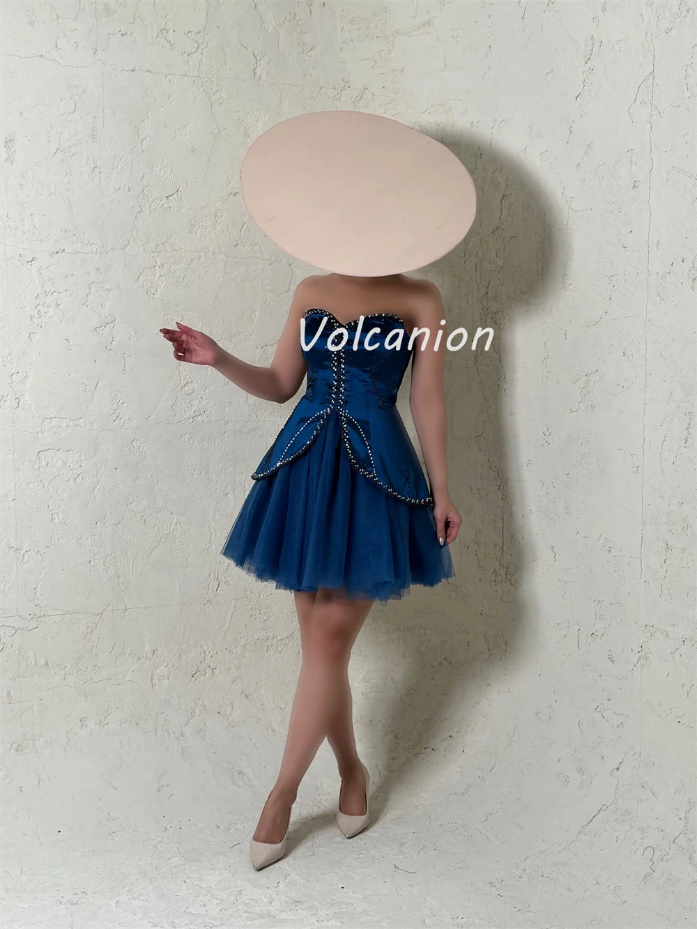 Customized Modern Style Elegant Charmeuse Beading Rhinestone A-line Sweetheart Knee Length Dresses Bespoke Occasion Dresses