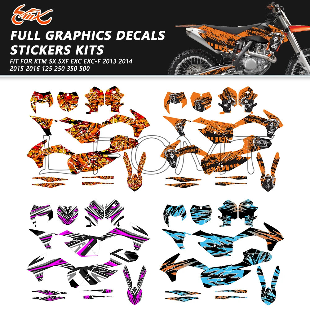 

Motorcycle Fairing Decoration Graphics Decals Stickers Kit Fit for SX SXF SX-F 125 250 300 450 525 2013 2014 2015 Number Custom