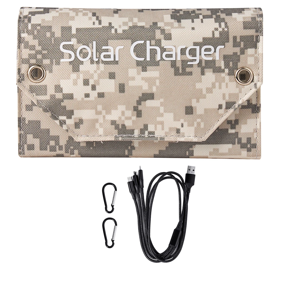 USB شاحن بطارية محمول IP67 مقاوم للماء 8 واط 5 فولت لوحة طاقة شمسية قابلة للطي لوحة طاقة شمسية قابلة للطي للتخييم في الهواء الطلق رحلة RV