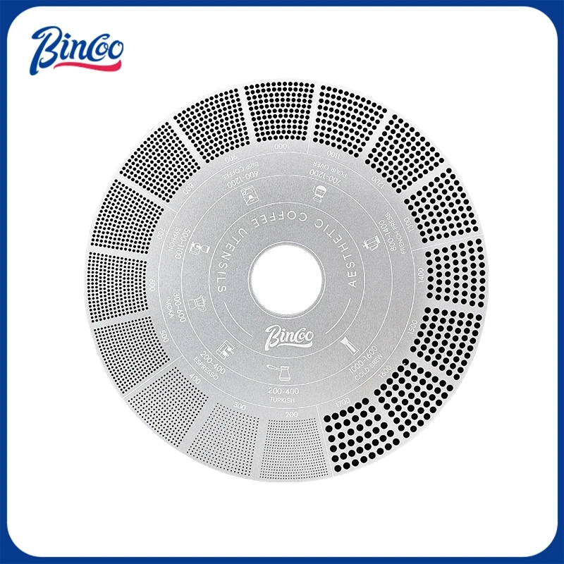 Bincoo Coffee Grind Size Guide Card for Comparing Fineness and Coarseness Espresso and Pour Over Coffee to Achieve Ideal Grind