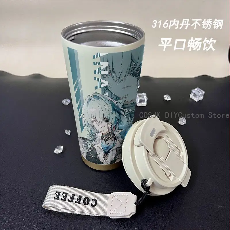Honkai: Star Rail Anaxa Blade Cute Large Capacity Thermos Insulated Cup Stainless Steel Water Cup Portable Dual Drinking Cup - view 5