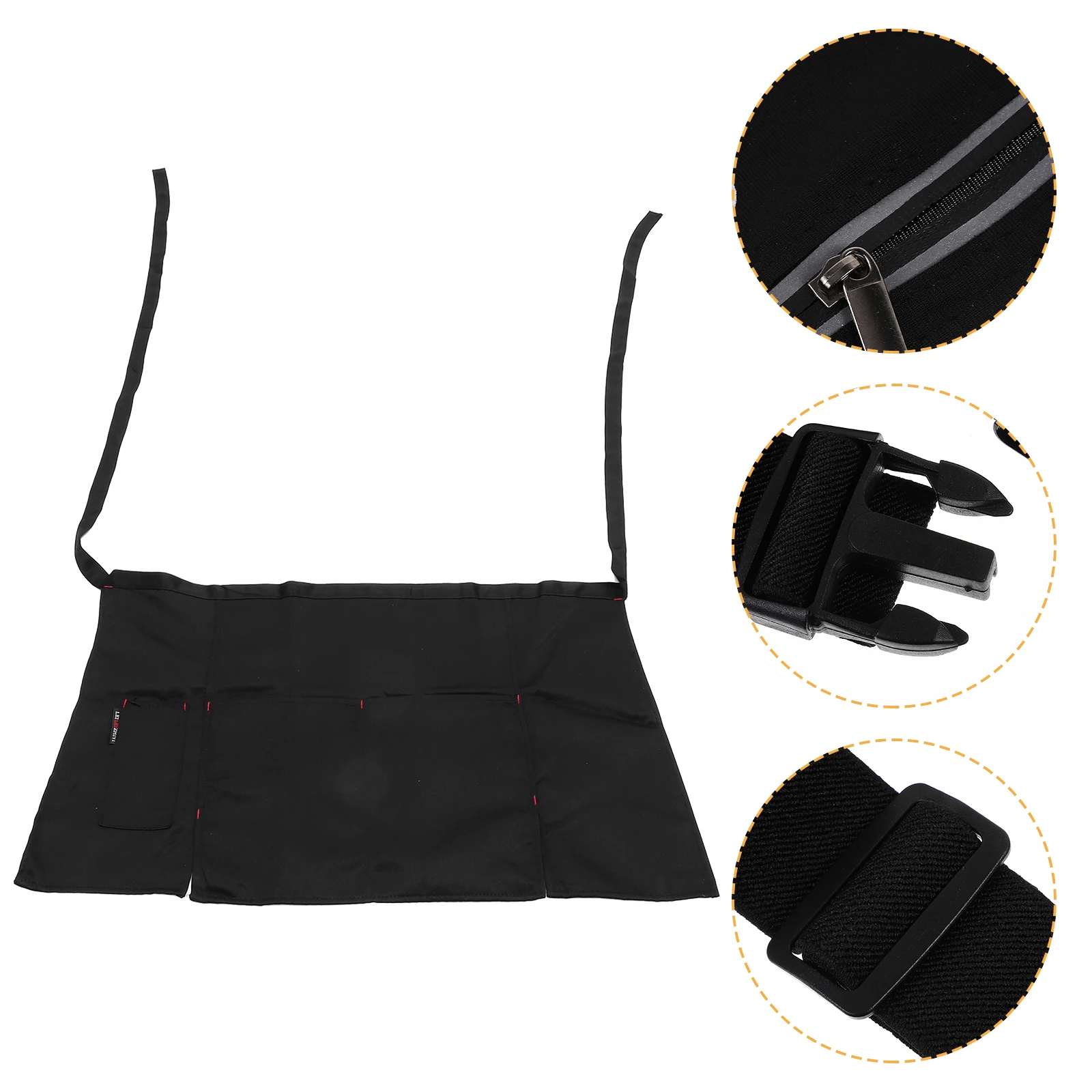 

Double Pocket Apron Kitchen Cooking for Women Waist Aprons Half Chef Cute Black
