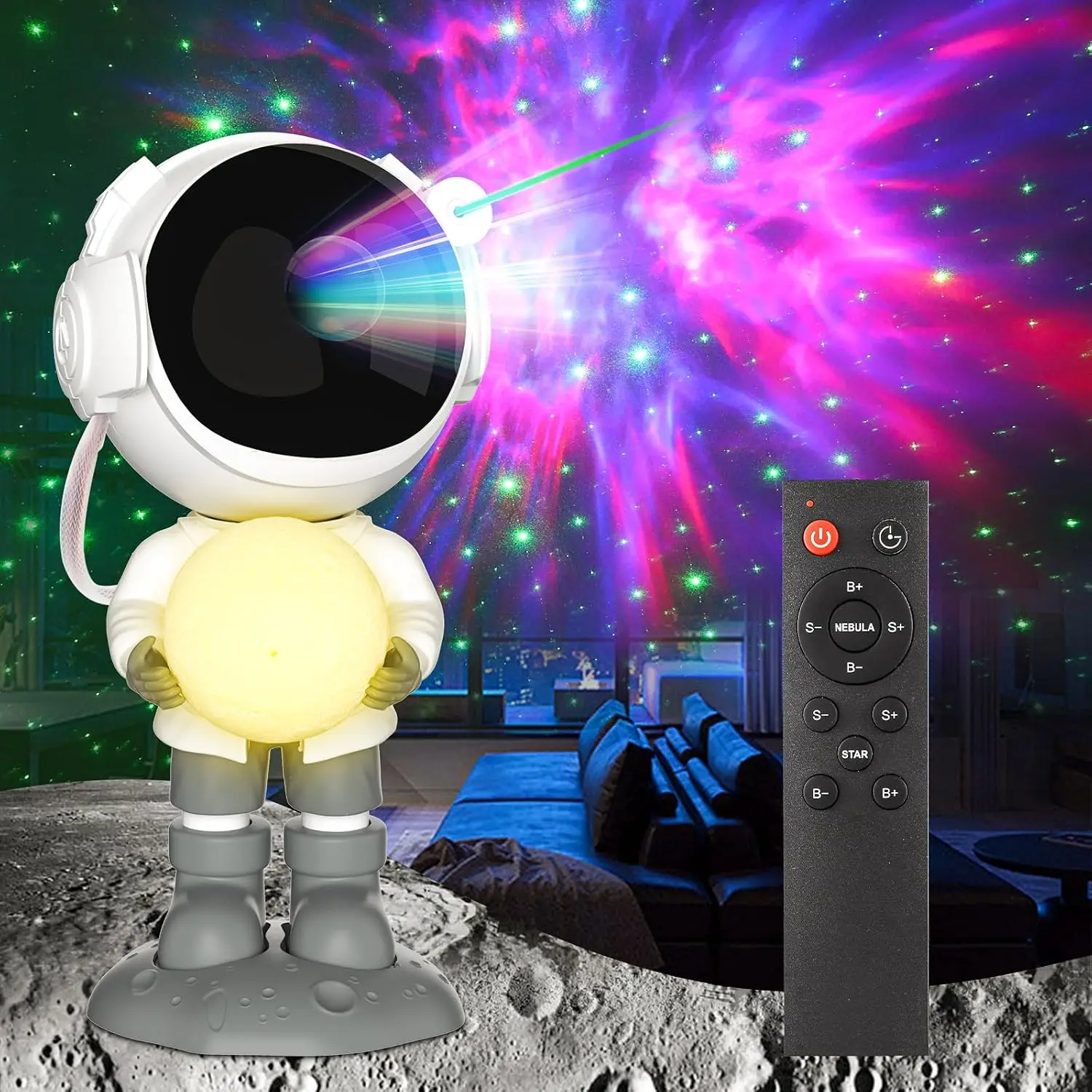 

Astronaut Galaxy Projector Lamp Night Light Starry Star Projector with Moon Lamp Ceiling Nebula Space Projector for BedroomDecor