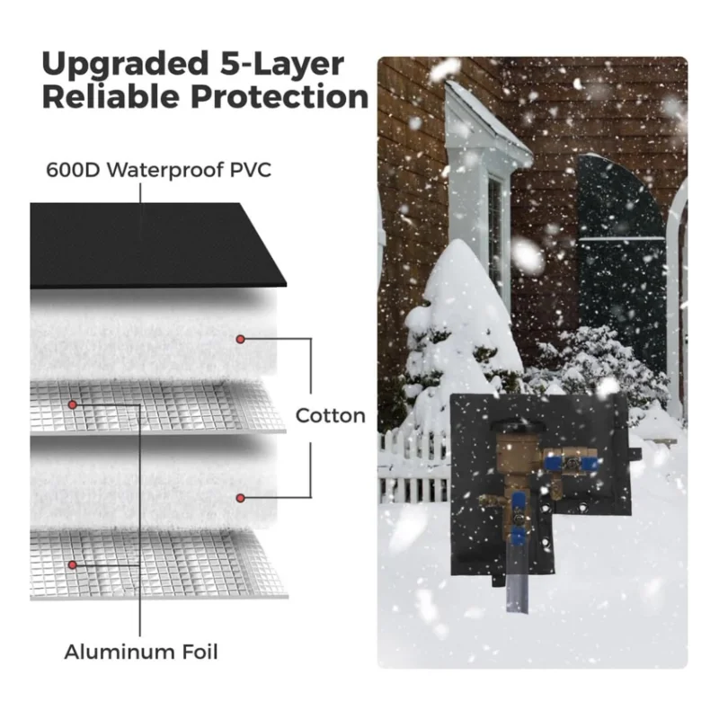 

CQMF-For Backflow Preventer Compatible Outdoor Faucet Cover Sock Insulated Pouch For Winter Freeze Protection Valve