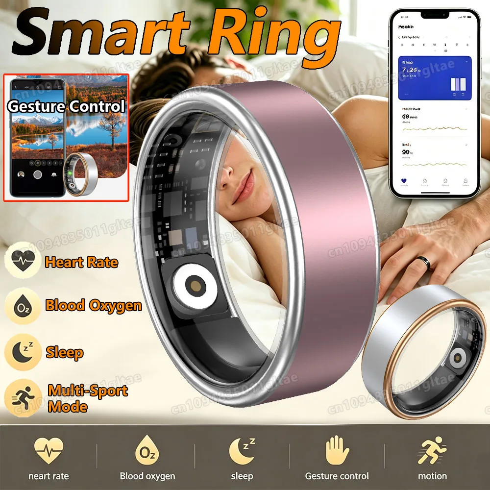 Intelligenter Ring Blutdruck Herzfrequenz Schlafüberwachung Frauengesundheit Smartring Wasserdicht Multi-Sport-Modus Ring Mann Frau HT30