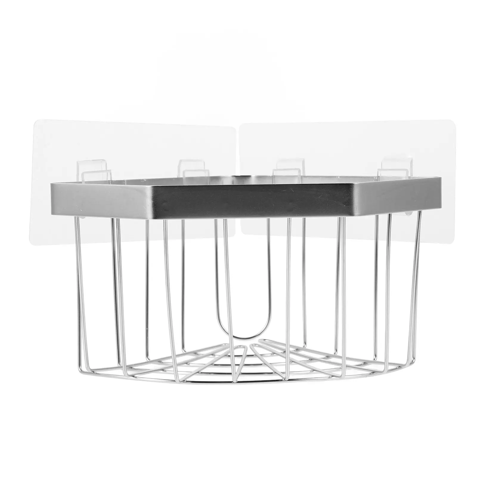 Stainless Steel Triangular Sink Drain Rack Kitchen Organizer Sponge Holder Dishcloth Scouring Pad Storage Wall Mounted No