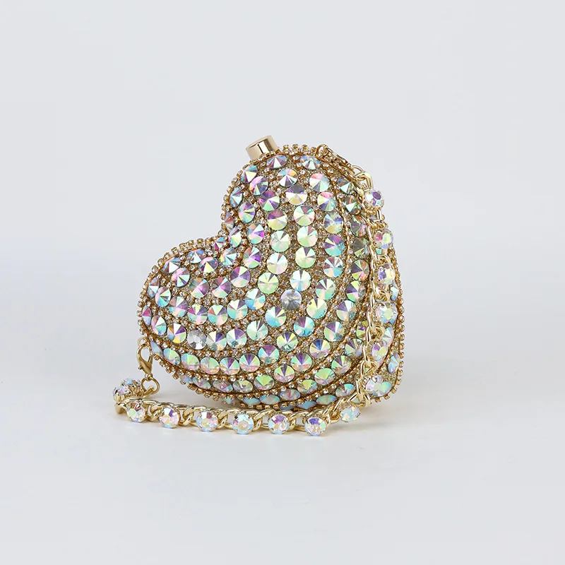 

Fashion Chain Translucent Love Portable Dinner Bag Golden Oblique Span Women's Dinner Bolsos De Lujo Mujer Luxury Bags Designers