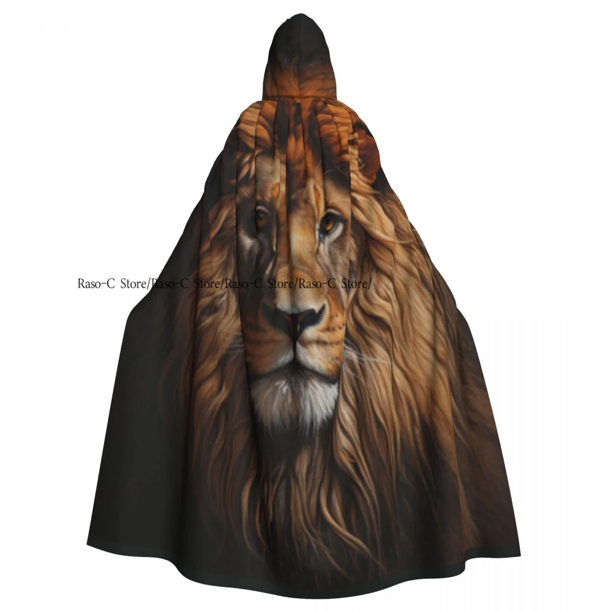 Long Cape Cloak Portrait Of Lion Hooded Cloak Coat Autumn Hoodies