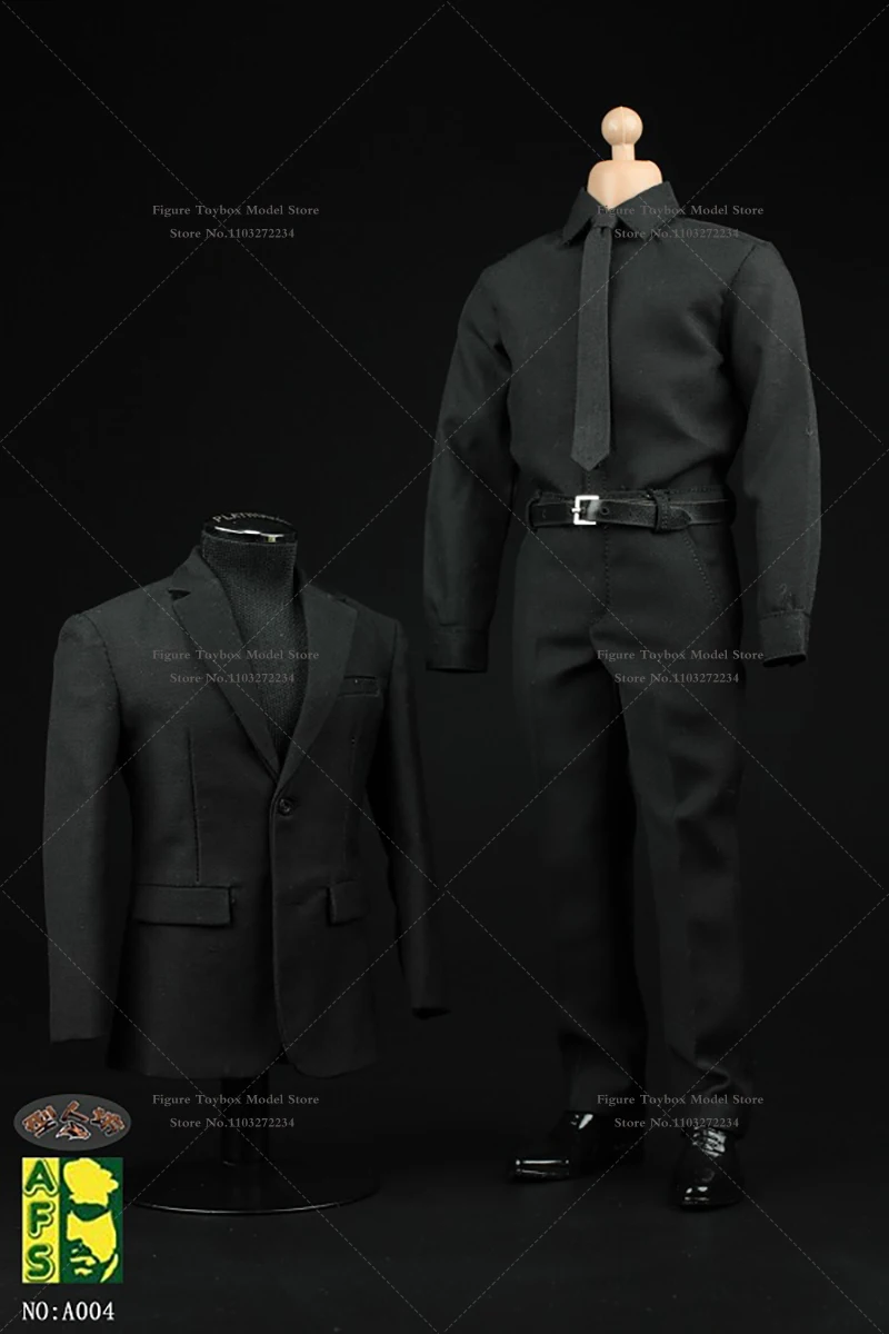 

AFS A004 1/6 Man Soldier Black White Shirt Suit Pants Clothes Set Accessory Toys For 12" Male Action Figure Body Diy Decoration