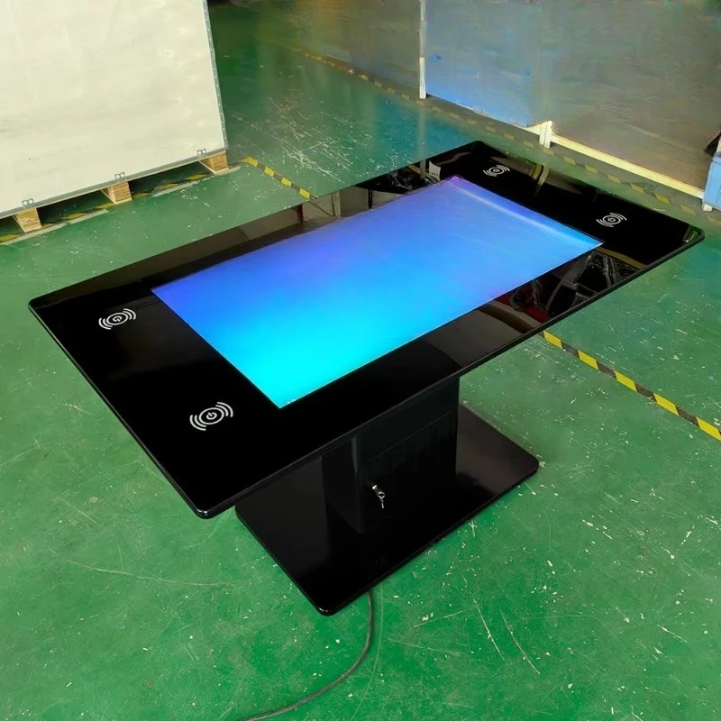New design 43-inch 4K LED screen smart touch gaming table with wireless charging function