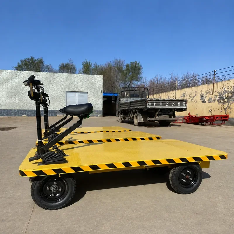Customizable Electric Flatbed Trolley Reversible Battery Powered Cart for Factory Warehouse Logistics Material Handling