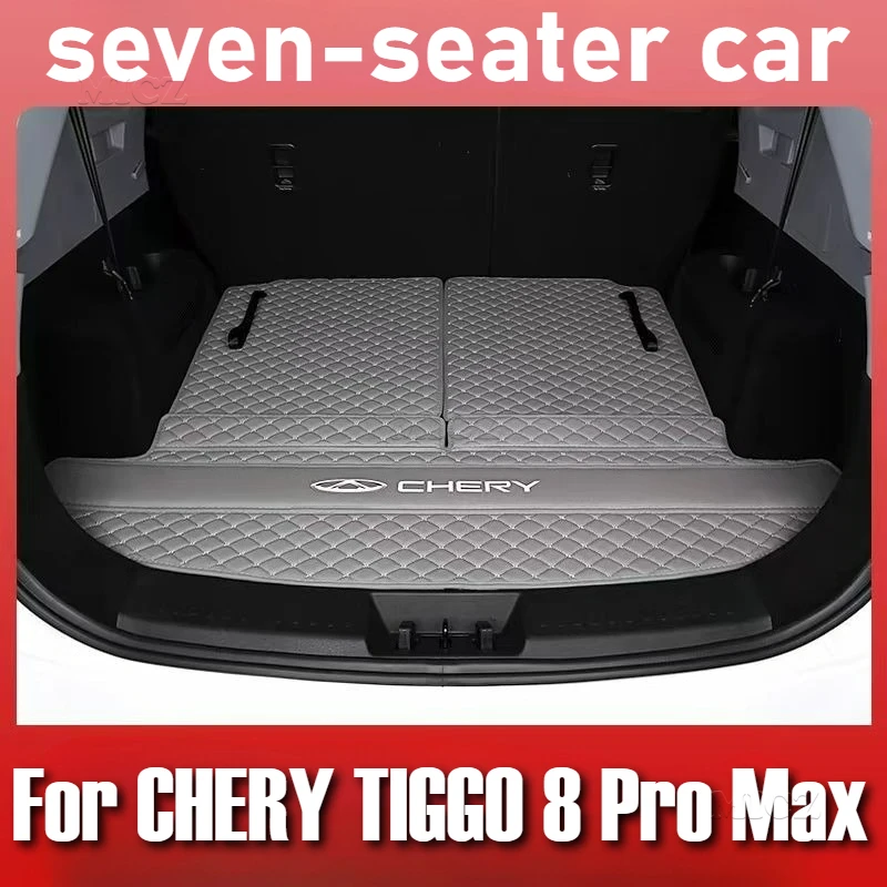 

Для CHERY TIGGO 8 Pro Max 2023 2024, семиместный коврик для багажника автомобиля, кожаный водонепроницаемый напольный коврик, полностью окруженный