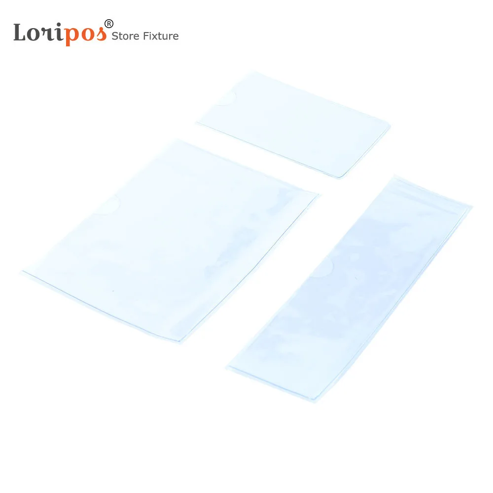 Horizontal Open Transparent Label Ferrule Material Protection Label Bag Nameplate Sign Plastic Box Self Adhesive Tag Sleeve