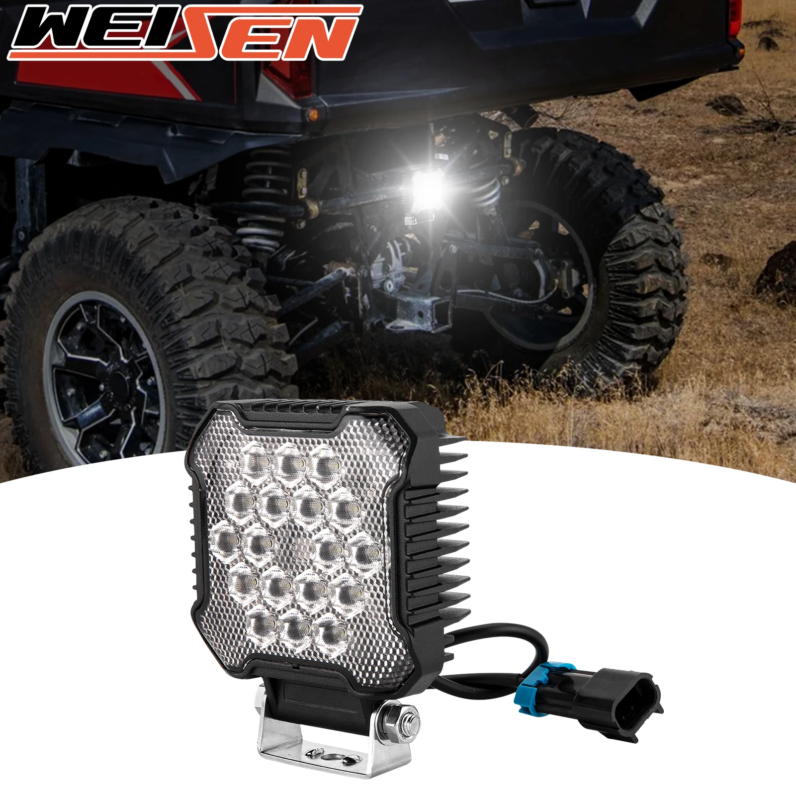 For 2018+ Polaris Ranger XP 1000 Crew UTV 4 Inch Automatic Reversing Back-up Light 18 Led 36w Bolt-on Accessories