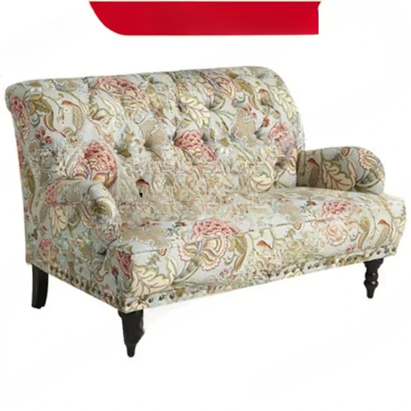 rural pastoral fabric tiger chair simple solid wood sofa retro sofa