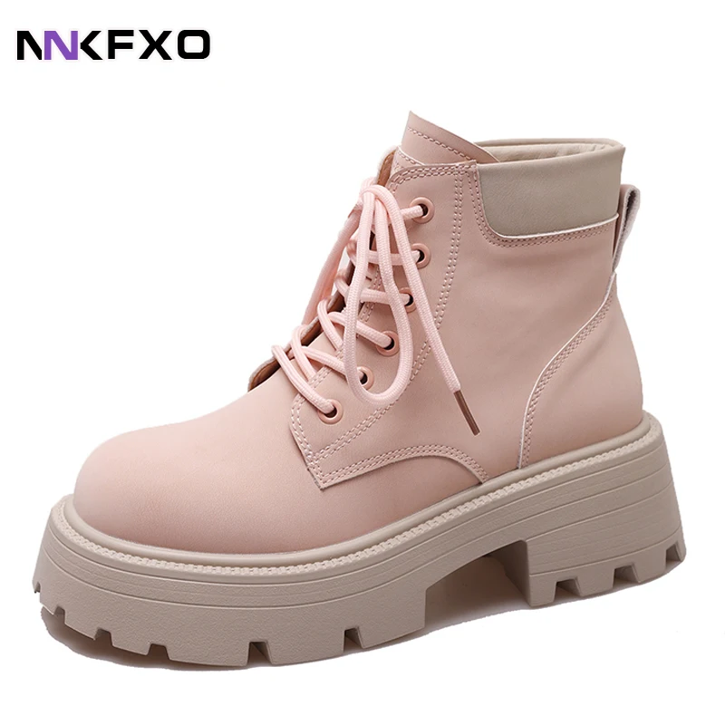 

2023 Women's Fashion Concise Ankel Boots Autumn Winter Versatile Short Boot Round Toe PU Leather Boots Front Lace Up Boots QB455