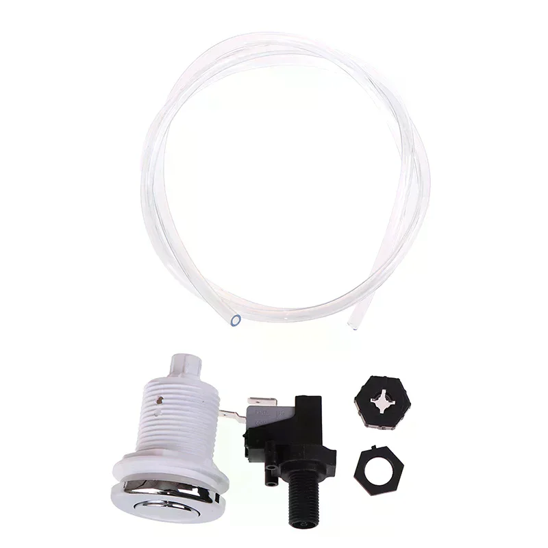 1Set 16A 250V On Off Push Air Button Switch Jet Tool Set Pneumatic Air Pressure Switch Knob Bath Spa Tubing Kits For Home Tools
