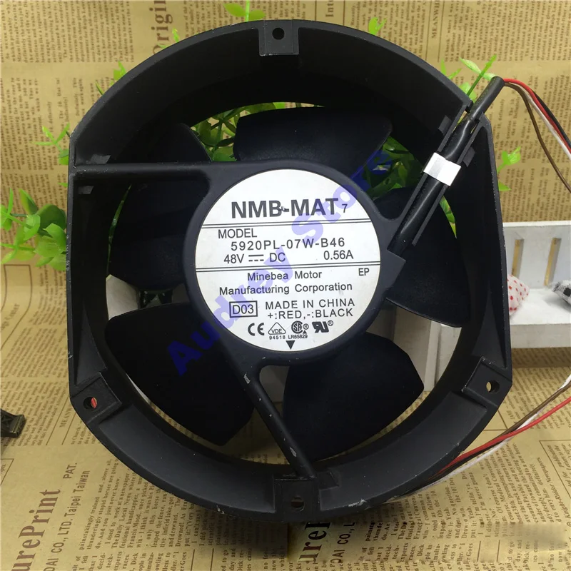 

5920PL-07W-B46 17251 DC48V 0.56A 25.4W Cooling fan 3650RPM 265CFM 170pa air blower for Frequency converter