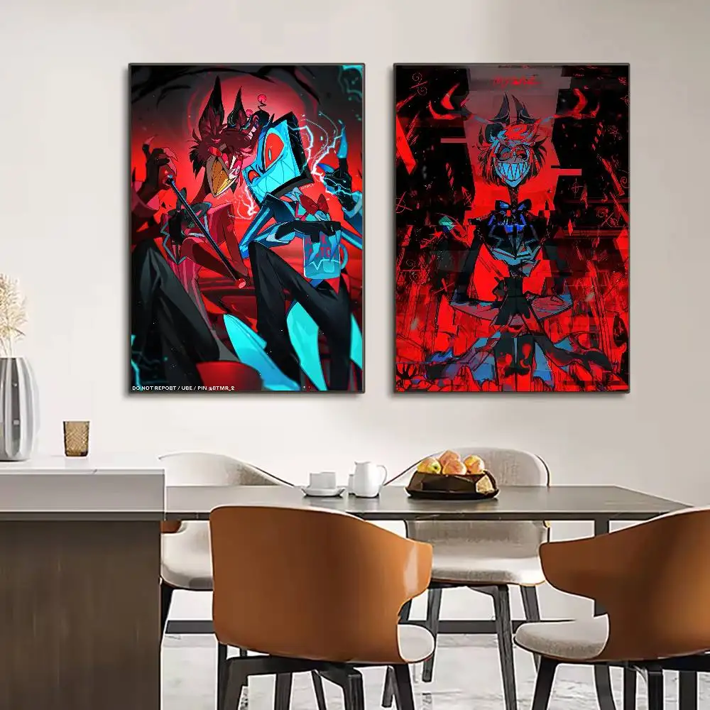 ملصق H-HazbinS H-Hotel Alastor HD جدار لاصق فني مقاوم للماء لغرفة المعيشة المنزلية وغرفة النوم والديكور الجمالي #5