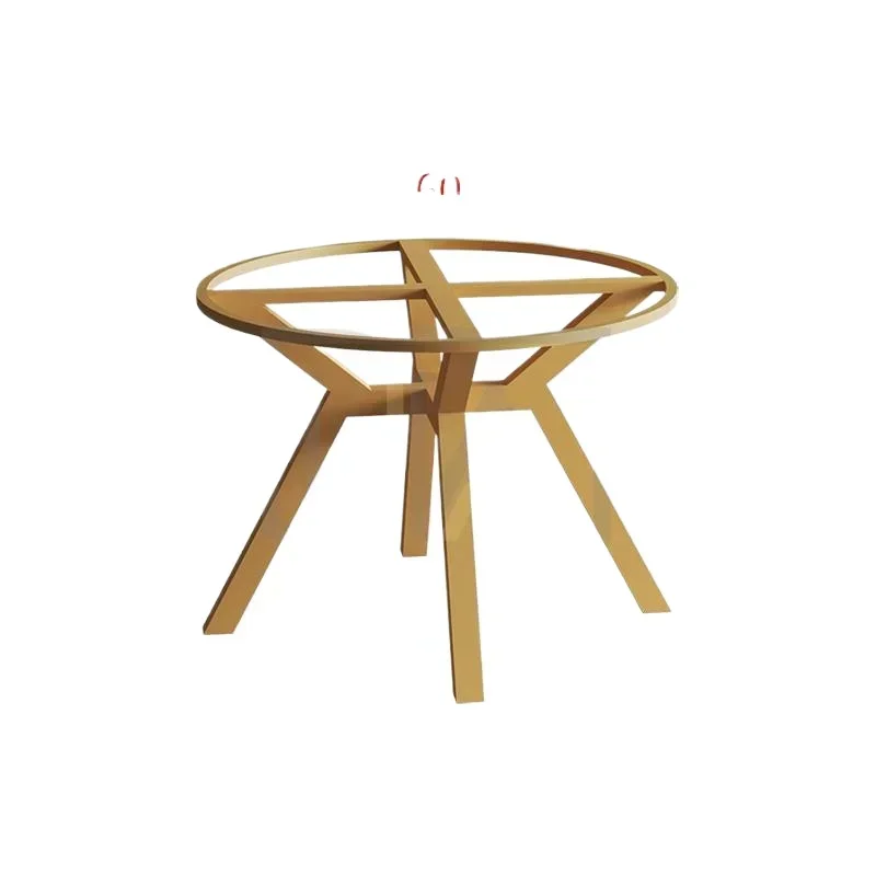 

Light luxury marble round table leg bracket rock slab metal round support frame negotiation table foot dining table frame base