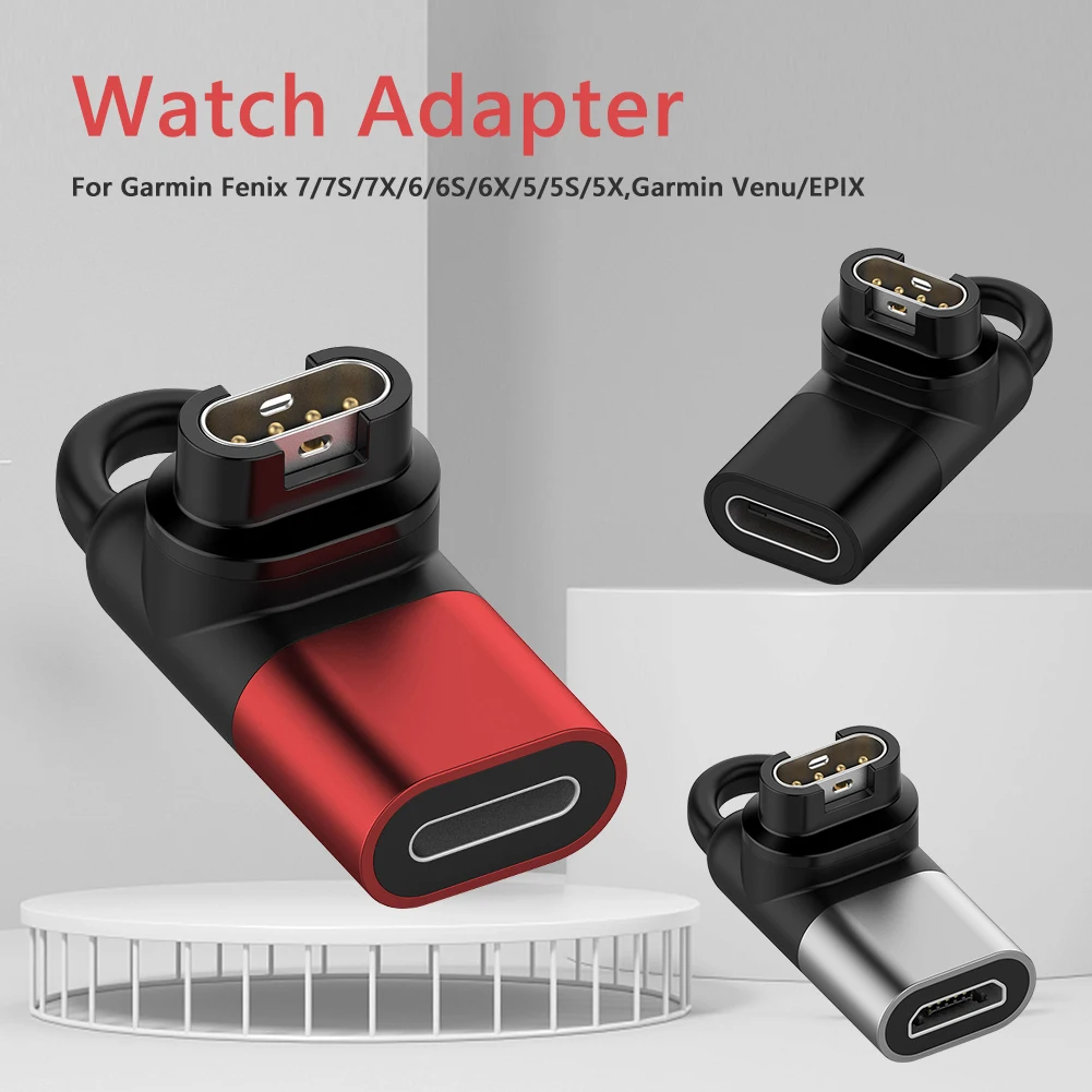 Tipo c/micro/ios usb fêmea para adaptador de carregador de 4 pinos para garmin fenix 7/6/5 instinto 2s venu 2 plus epix conversor de carregamento de relógio