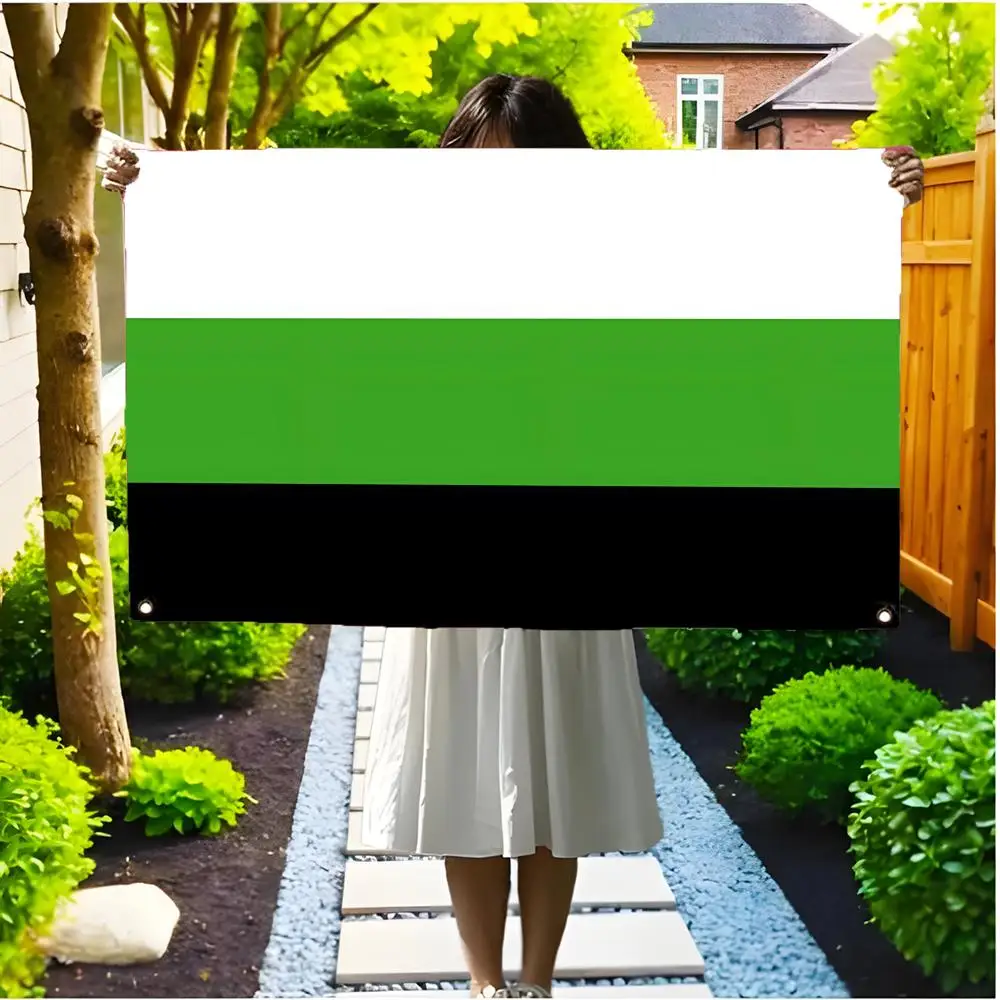 Minimalist Grounded N-Neutrois Pride Flags Borderless four-ring ornament indoor outdoor decoration effortless to hang